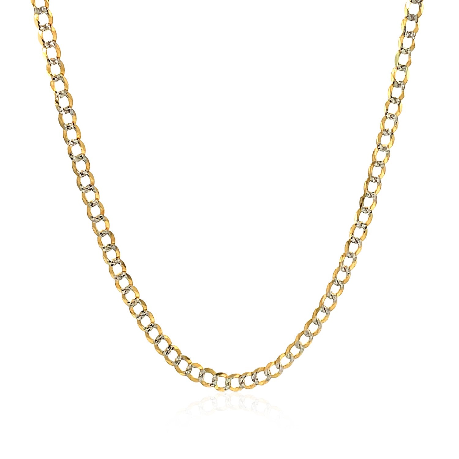 14k Two Tone Gold Pave Curb Chain (2.60 mm) in a sleek high-contrast midnight luxury editorial style